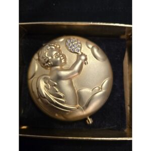 VTG 1996 Estee Lauder Sept. Angel Lucidity Pressed Powder Compact NEW Sapphire